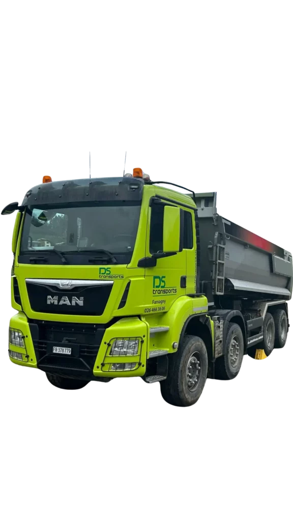 Flotte de camions multi-usage DS Transports SA disponible pour vos chantiers en Suisse romande